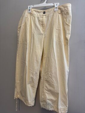 Light Cream Drawstring Hem Crop Pants 12